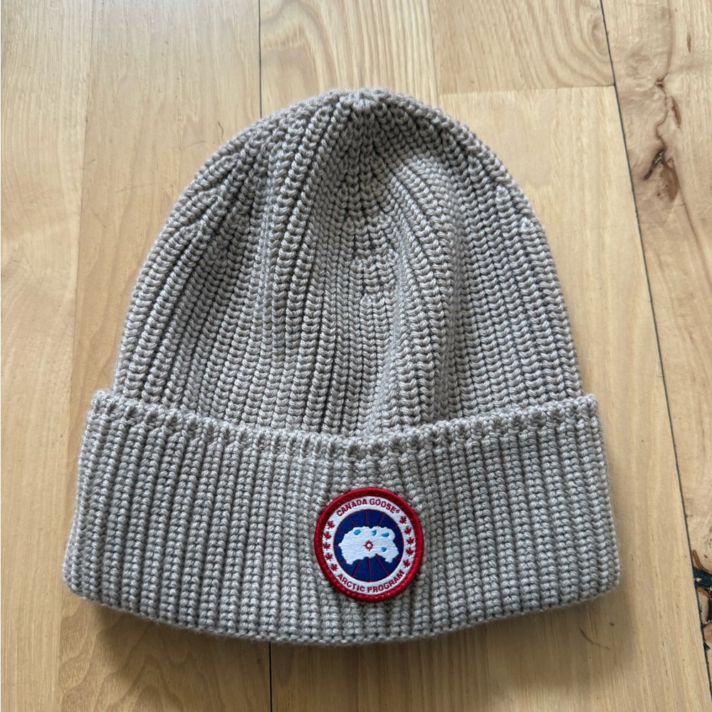 Canada Goose Rib Toque Beanie Winter Hat One Size Beige